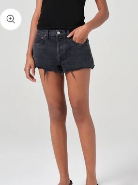 AGOLDE Parker Vintage Shorts cutoff denim Jean black 24
